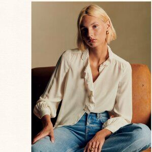 NWT Sezane 100% Silk Chlo Blouse, sz 36